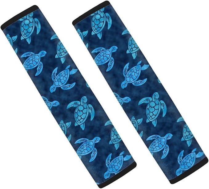 AFPANQZ Blue Sea Turtle Auto Seat Belt Cover Pads for Men Women 2 Piece Safety Seatbelt Pad Cushion Universal Fit for Truck Van Sedans SUVs Bohemian Red Shoulder Strap Pads