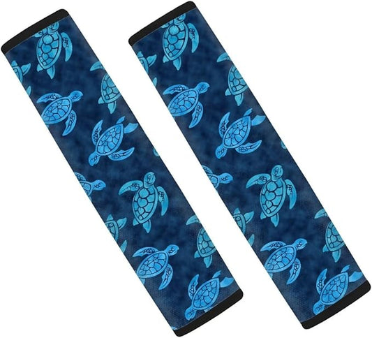 AFPANQZ Blue Sea Turtle Auto Seat Belt Cover Pads for Men Women 2 Piece Safety Seatbelt Pad Cushion Universal Fit for Truck Van Sedans SUVs Bohemian Red Shoulder Strap Pads
