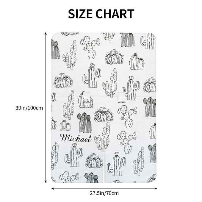 Personalized Cactus Gray Baby Infant Car Seats Canopy for Babies with Name, Custom Multi-use Blankets for Baby Boys Girls, Peekaboo Minky Nursing Breastfeeding Stroller Cover Canopies for Newborn