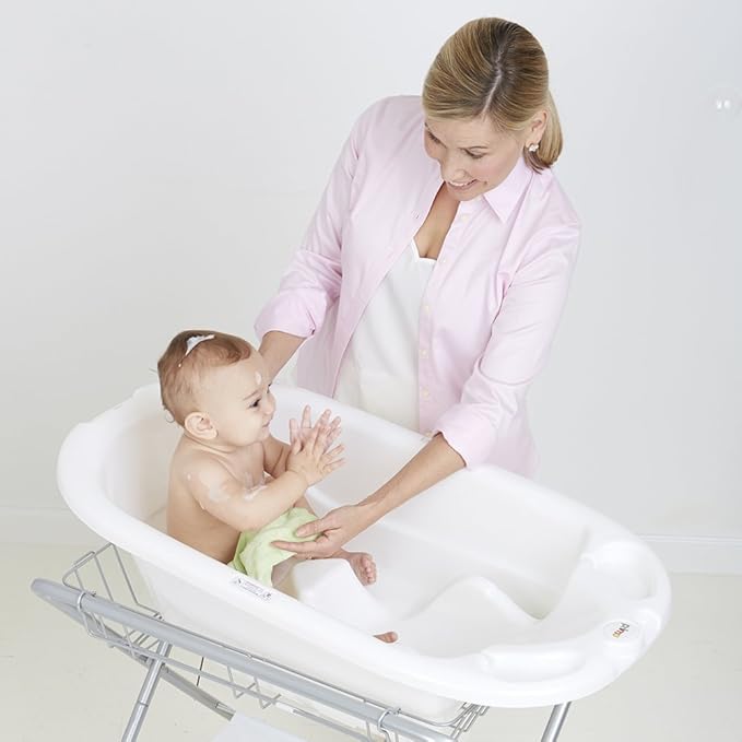 EuroBath 2-Stage Baby Bath Tub, White - Large, Long Lasting Baby Essentials, Must-Have Baby Bathtub, Newborn Essentials, Infant Bathtub & Baby Care Products for Registry