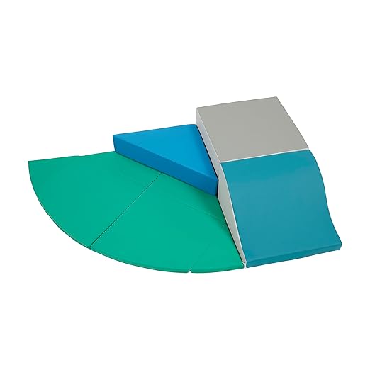ECR4Kids SoftZone Adventurer's Summit Slide, Corner Climber, Contemporary, 4-Piece