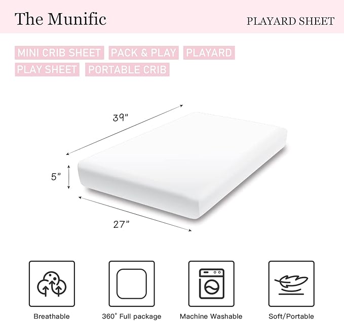 Gril Crown Personalized Pack 'n Play Sheets - Custom Name Fitted Sheet, Soft & Breathable Material for Baby Girls