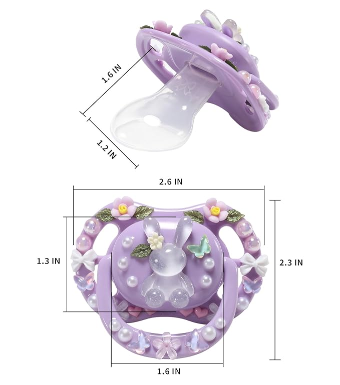 CutiePlusU Adult Sized Pacifier Dummy DIY Handmade Big Shield- Purple
