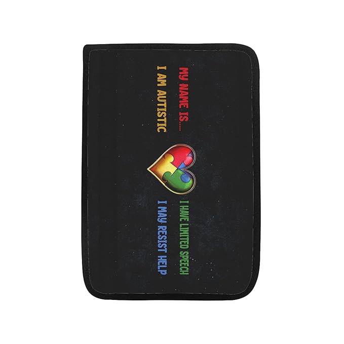 AprilLove I am Autistic Seat Belt Cover Special Need Car Covers for Kid Children Autsim Awareness Medical Alert Custom Name, 7'' x 10''