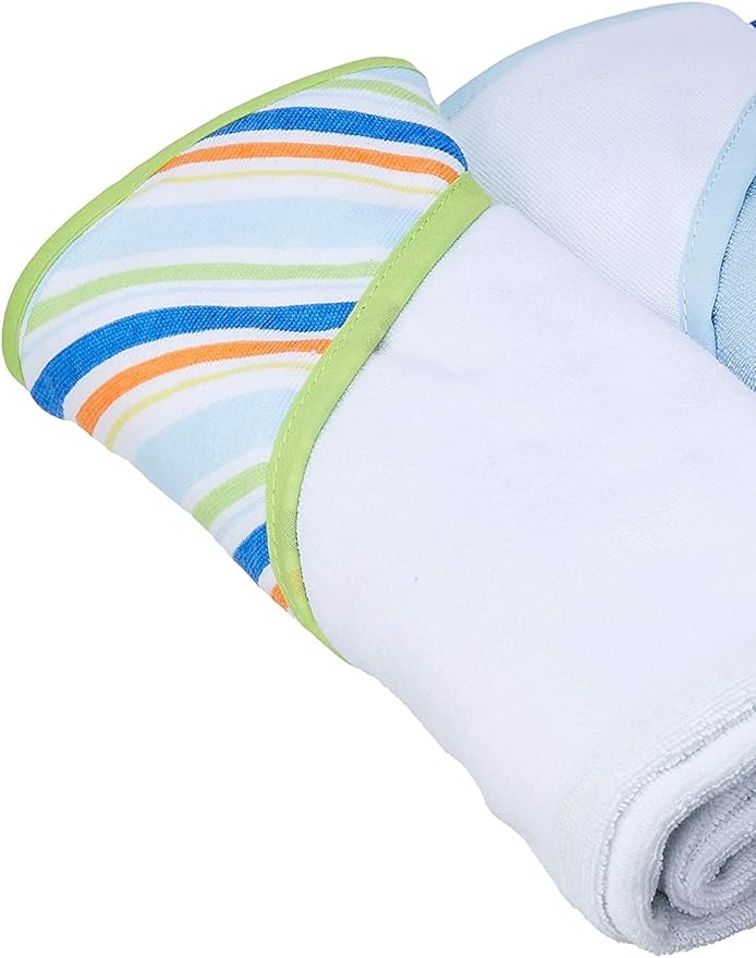 Luvable Friends Unisex Baby Cotton Terry Hooded Towels, Blue, One Size