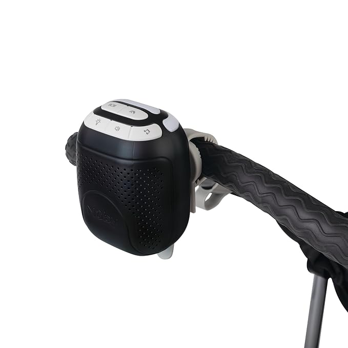 Nuby Stroller Rocker & Sound Machine for Babies - Portable Soother with 3 Vibration Speeds - USB-C Rechargeable - Attaches to Strollers & Cribs - Black