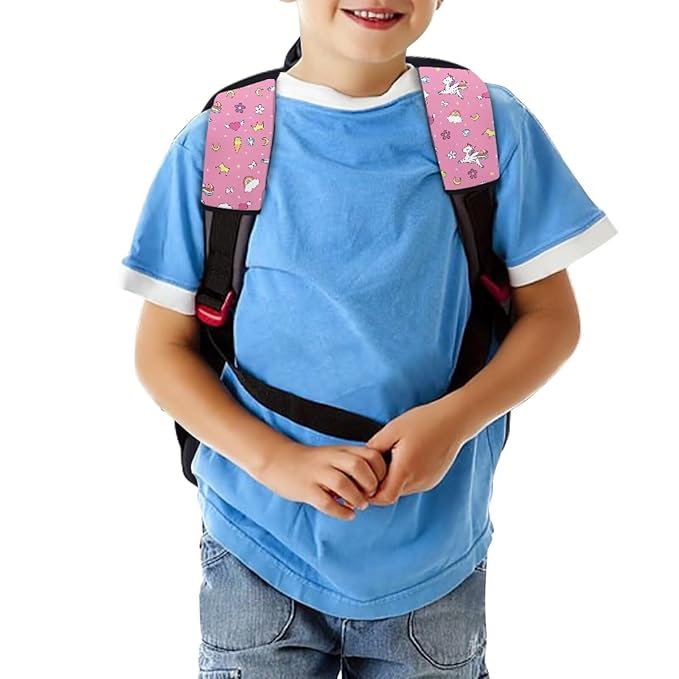 Biyejit 2 Pack Rainbow Horse Car Seat Belt Strap Adjuster for Kids, Galaxy Space Kids Car Seat Belt Cover Soft Seatbelt Shoulder Pad for Comfortable Driving, Car Accessories