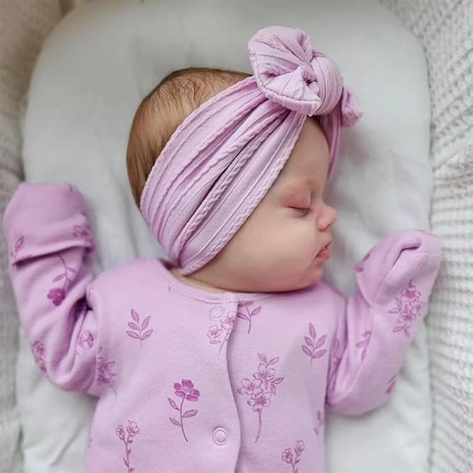 XuoAz Baby Girls Bow Flora Headband Baby Turban Knotted Elastic Headwrap for Newborn Infant Toddler Hair Accessories