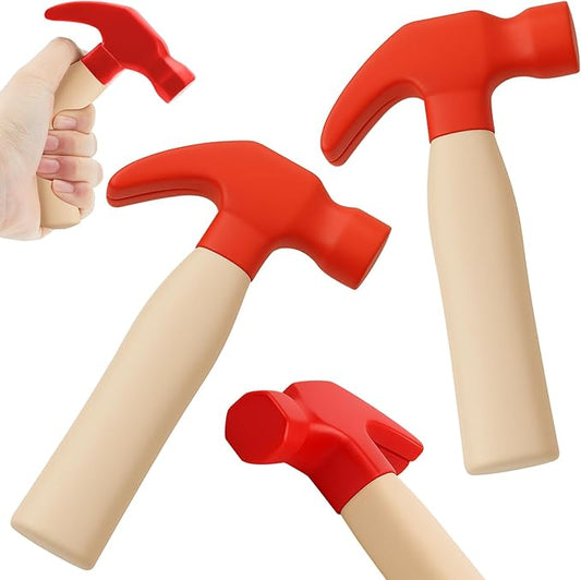Zhanmai 2 Pcs Toy Foam Hammer, Fun Gift for Boys & Girls, Simulation Hammers to Release Anxiety, Classroom Educational Toy for Teens and Toddlers (Red)