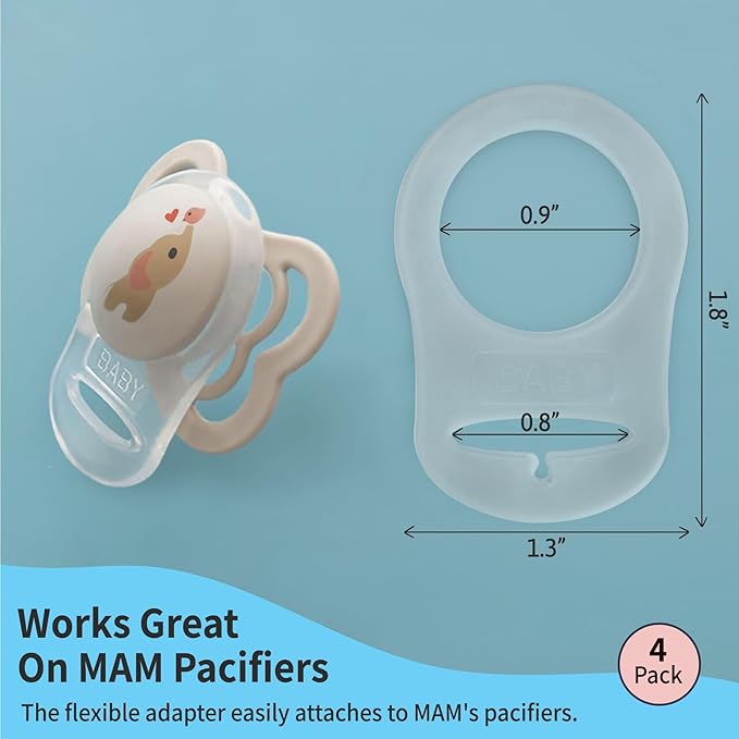 PUTSKA Pacifier Silicone Adapter Rings for Pacifier Holder and Clip MAM-Compatible