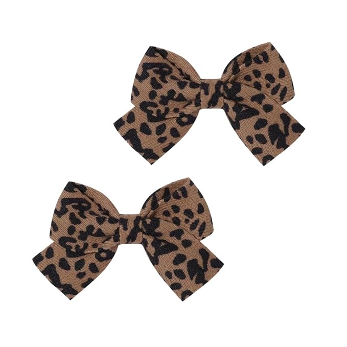 Baby Hair Clips for Girls, Leopard Baby Clip Bows,Toddler Girl Hair Accessories for Kids Fully Lined Polka Dot Alligator Clip Barrettes,Packed in pairs[K]