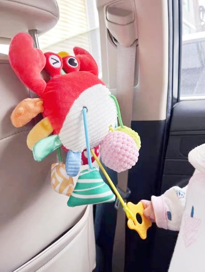 Car Seat & Stroller Toys for Babies 0-12 Months, Crab Infant Stroller Hanging Toys for Boys Girls