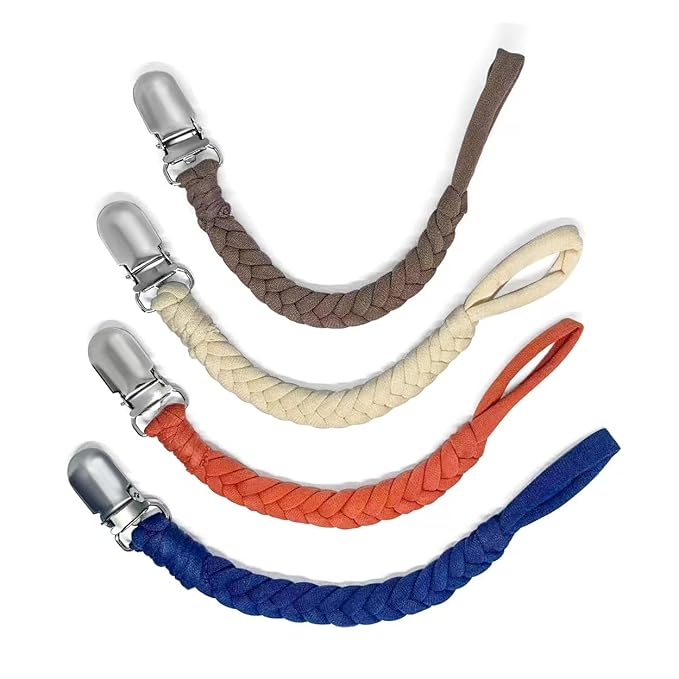 Pacifier Clips Girls Boys, Pacifier Holder Clip Fits All Pacifiers Baby Teething Toys, Leashes Set