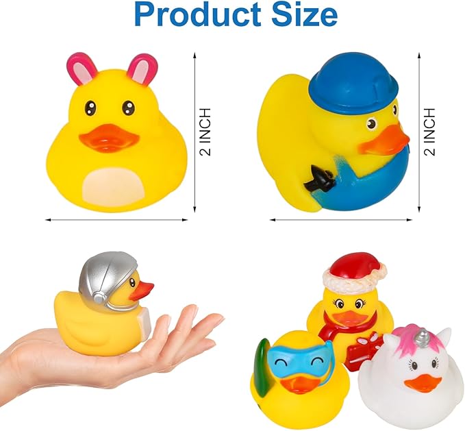Audaisyly Rubber Ducks Bath Toy for Kids, Assortment Duckies for Jeep Ducking Pool Floater Ducky Bathtub Beach Toys, Party Favors Birthday