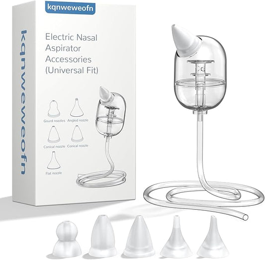 Baby Nasal Aspirator Replacement Parts Silicone Tips & Tubes, Compatible with GROWNSY, HEYVALUE, Nozebot & Momcozy, Dishwasher Safe, Includes Multiple Silicone Tips & Storage Case
