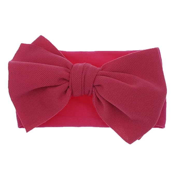 KIDOCHEESE Hairband, Baby Girl Bows Nylon Headbands with Bows, Handmade Hairbands Elastics Hair Accessories for Newborn Infant Toddlers Kids, 5 Pcs(KK69-01)