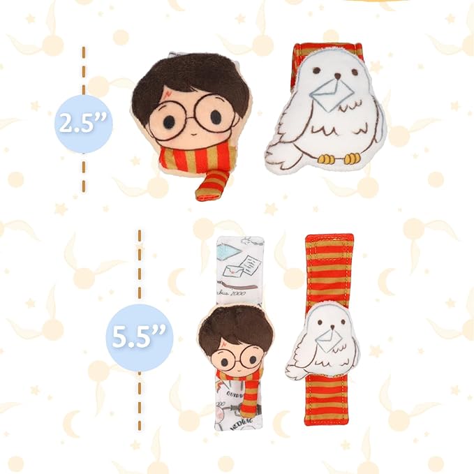 Kids Preferred Harry Potter Hedwig Baby Infant Wrist Rattles with Hedwig Plush Rattle - Soft Baby Wrist Rattles Encourage Leaning Development Newborn to 12 Months Boys and Girls