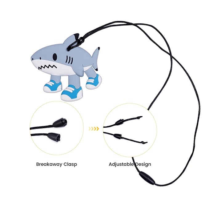2 Pcs Silicone Sensory Chew Necklace Toy for Boys and Girls,Chewy Necklace for Kids with Autism, ADHD,Oral Motor,Biting Needs,Reduce Anxiety Fidgeting (Italian Brainrot)