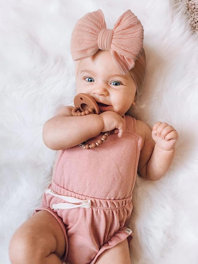 AQOKKA Baby Bows Headbands Nylon Baby Girl Headbands Soft Handmade Hairbands Toddler Hair Accessories for Girls Baby Newborn Infant Kids