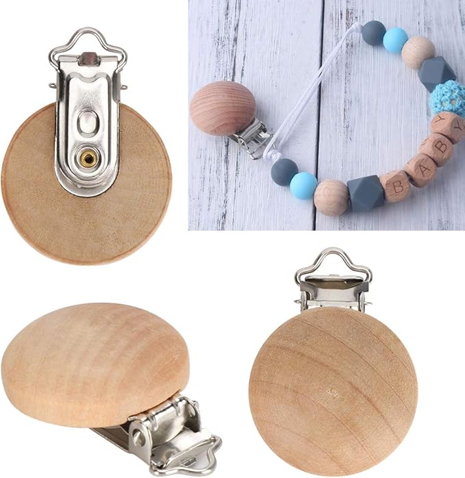Alvinlite Beech Pacifier Clip 1.18inch Toy Strap Clip Small Accessories DIY Pacifier Holder Clip 5Pcs Soother