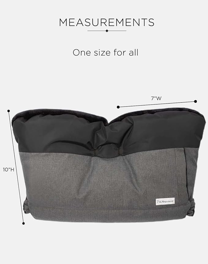 7AM Enfant Stroller Warmmuffs Gloves - Anti-Freeze Stroller Mittens for Handlebars, Water Repellent Hand Warmer Muff for Cold Weather, Plush Lined Stroller Warmmuffs | Winter Stroller Accessories