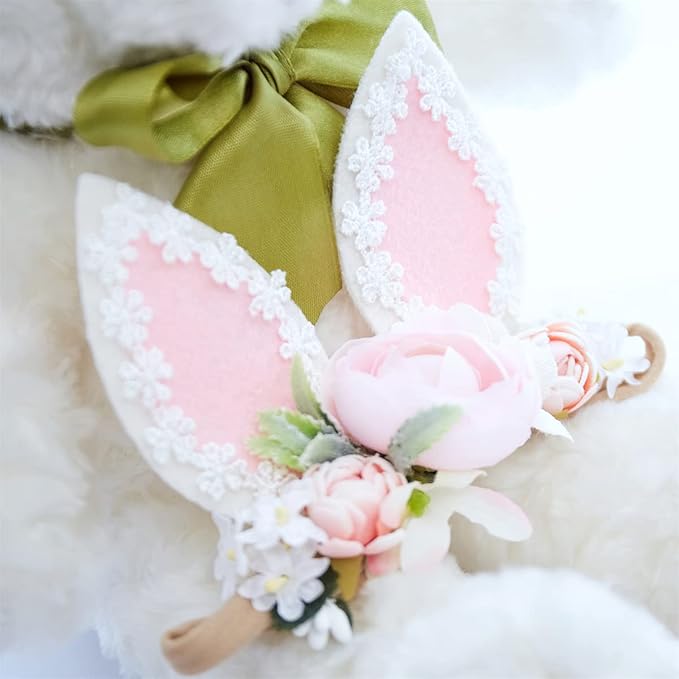 Baby Girl Floral Easter Bunny Nylon Headband Flower Elastic Hairband Bows Wraps For Newborn Infant Toddler Hair Accessories (RT002)