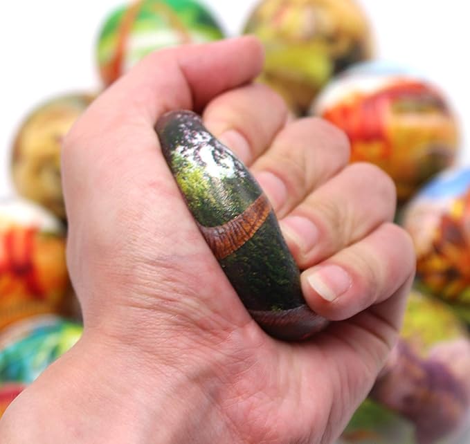 12 Pcs Stress Relief Toys Stress Balls for Adult Stress Relief Squeeze Fun Fidget Toys Animal Balls Cute for Birthday Party Office Christmas Stocking Stuffer Gift ADHD Autism Anxiety (Dinosaur)