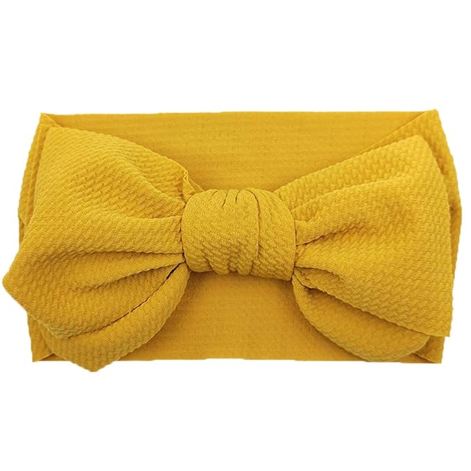 KIDOCHEESE Oversized Bows Baby Girl Headbands with Nylon Elastics, Large Hair Wraps and Accessories for Newborns, Infants, Toddlers