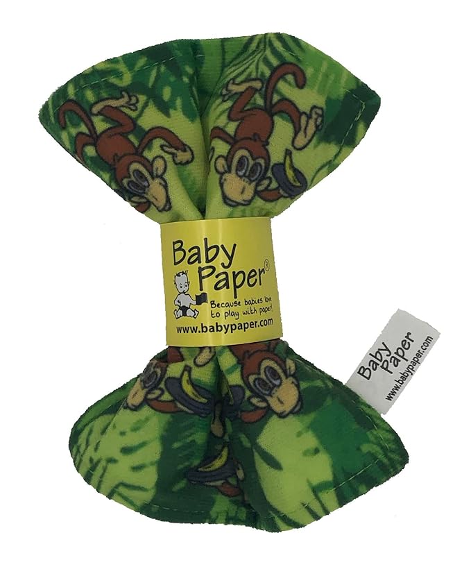 Original Baby Paper - Crinkle Teether and Sensory Toy for Babies and Infants | Jungle Print | Non-Toxic, Washable | Great for Baby Showers