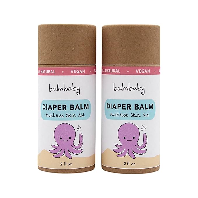 Balm Baby Diaper Balm Stick – Natural Diaper Rash Cream & Multipurpose Baby Skin Ointment with Organic Calendula - Vegan - Soothing, Healing, Moisturizing – Newborn Cradle Cap, Dry Skin (2-Pack)