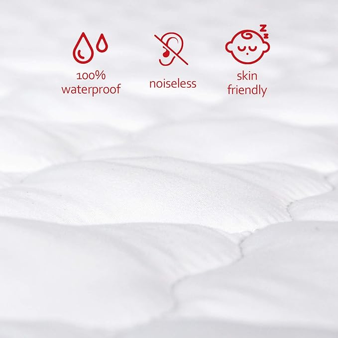 Pack and Play Sheets 2 Pack with Waterproof Cotton Pack and Play Mattress Pad