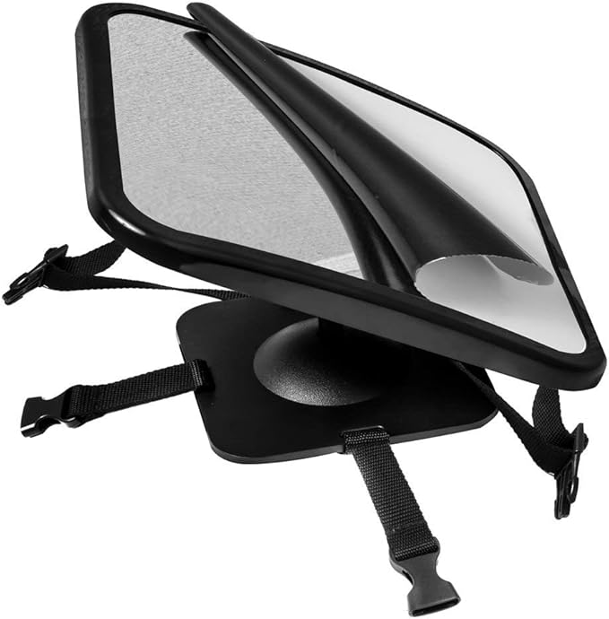 Baby Car Mirror for Rear View - Facing Back Seat for Infant Toddler Child in Car Seat- 360 Adjustable & Double Straps