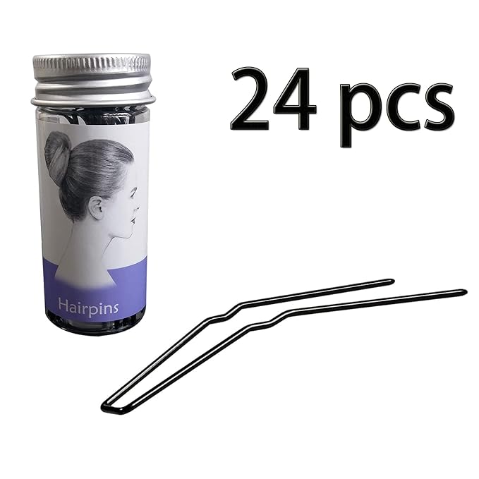 Hairpins for Bun ROCST Bobby Pins Clips for Ballet Woman girl Hairdressing salon (2 inch, Brown12pcs) (Black, 3 inch (Pack of 24))