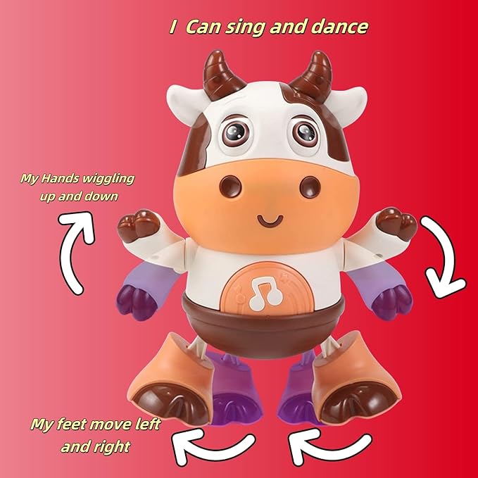 Dancing Cow Toy for Babies - Electric Musical Plush Cow with Fun Songs & Moves, Interactive Baby Toy for Baby, Cute Toddler Gift & Sensory Learning