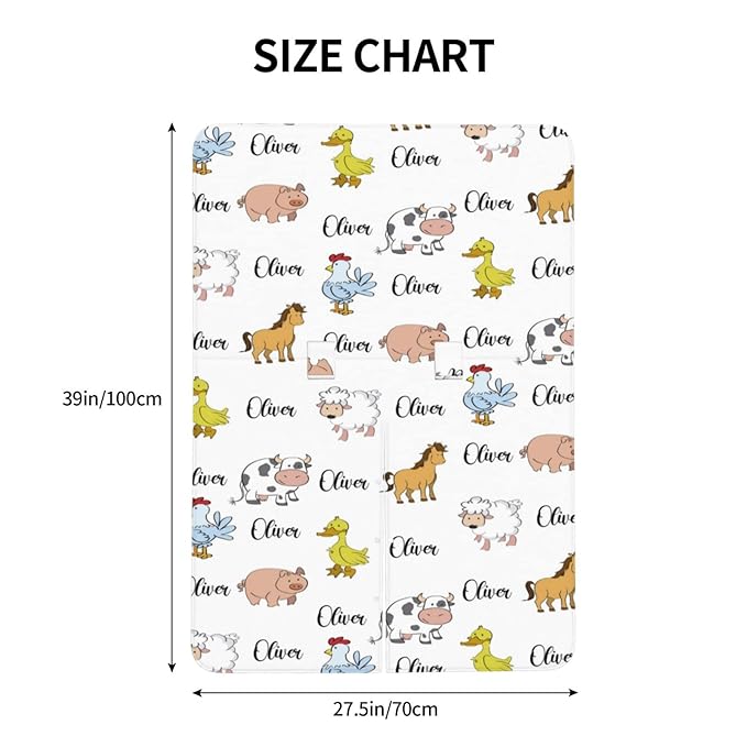 Personalized Baby Car Seat Canopy for Babies with Name, Custom Car Seat Covers for Boys Girls, Infant Opening Minky Nursing Breastfeeding Stroller Cover Carseat Canopies for Newborn (Farm Animals)