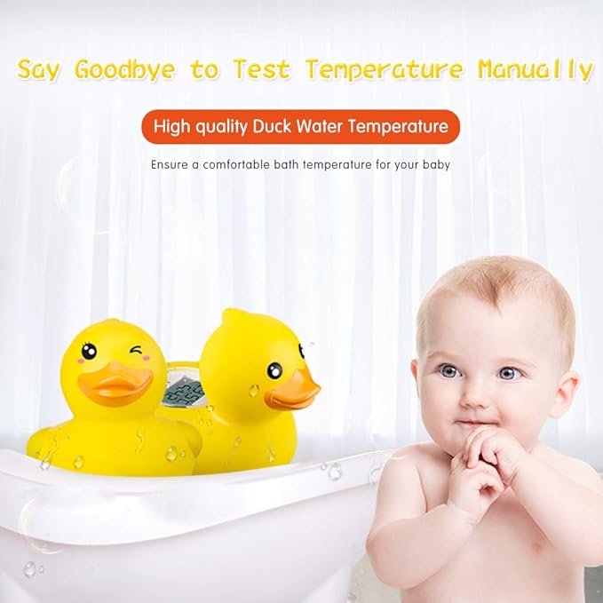 b&h Baby Bath Thermometer, The Infant Bath Floating Toy Safety Temperature Water Thermometer, Baby Bath Essentials (Diving-Goggles Duck)