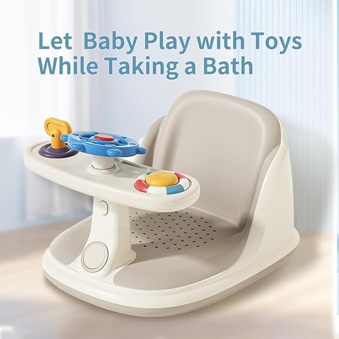 Baby Bath Chair, Designed for 6-36 Months Baby, Portable Toddler Bath Chair, Non-Slip, Suitable for Baby Bathtubs，Floor, Bath Seats for Babies Sitting Up.