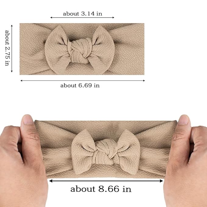 JIAHANG Baby Bows Turban Knotted Head Wraps Hair Bow Headbands Stretchy Hair bands 9PCS for Newborn Infant Toddlers Girls (QYB9197)