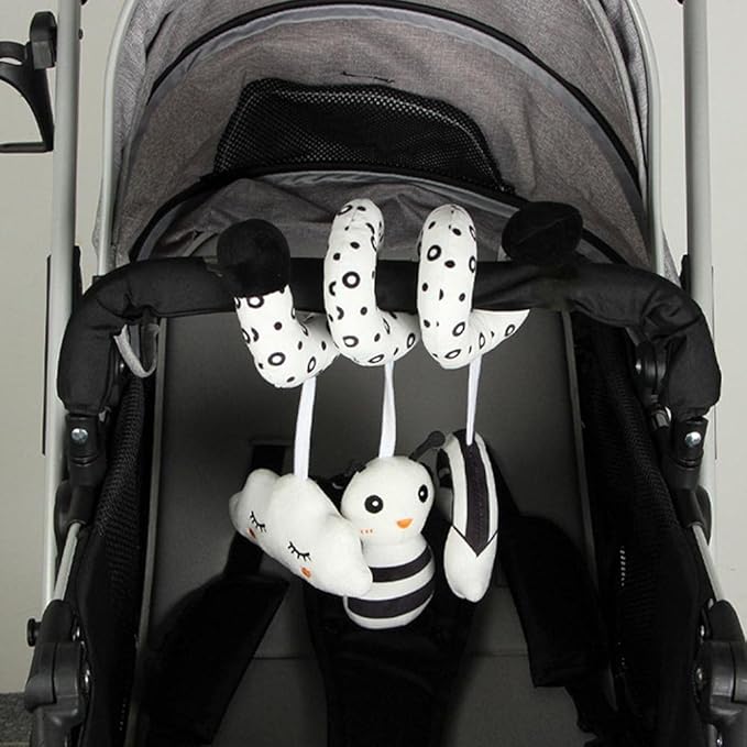 Baby Crib Pram Hanging Toys, Animal Stroller Car Seat Toy Hanging Rattles Bedside Crib Trolley for Newborn Kids (owl)