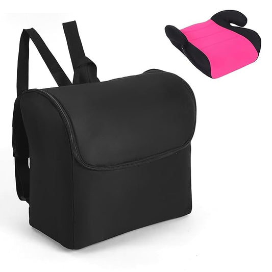 Dansydaisy Padded Backless Booster Car Seat Travel Bag for Airplane Durable Car Seat Bag Cover for Waterproof Foldable Stroller Carrier Backpack with Padded Shoulder Straps