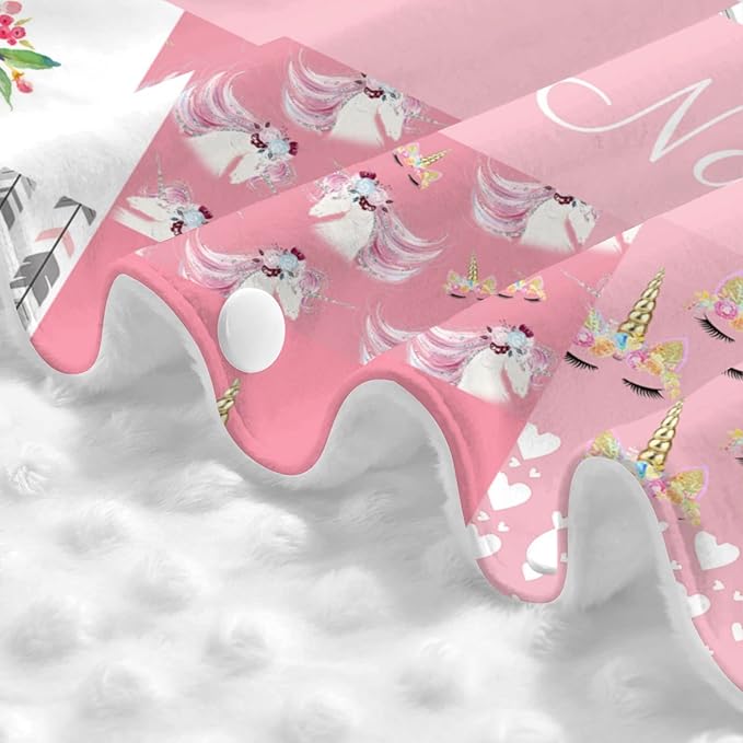 Personalized Horse with Horns Pink Baby Car Seat Canopy for Babies with Name, Custom Car Seat Covers for Girls, Opening Minky Nursing Breastfeeding Cover Infant Carseat Canopies for Newborn