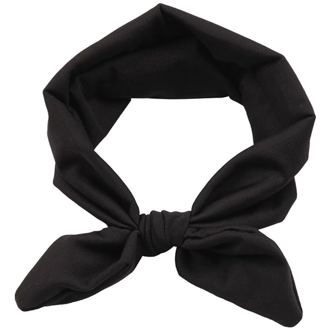 Baby Girl's Cute Toddler Bow Headbands Bowknot Rabbit Hairband Headwear for Daily Life Travel Photography (Black)