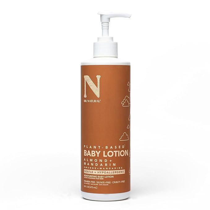 Dr. Natural Moisturizing Baby Lotion - Shea Butter Baby Lotion for Newborn and Kids - Body Lotion for Sensitive Skin - Almond and Mandarin - 16 oz