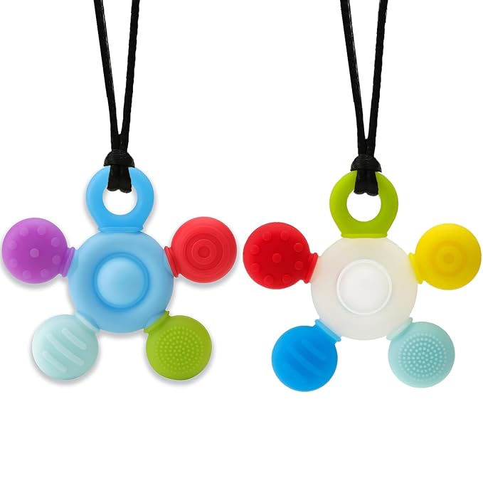 Chewy Necklaces for Sensory Kids, Seeway Silicone Chew Toys for Kids with ADHD Autism, Anxiety, Oral Motor, Reduce Adults Children Chewing Fidgeting