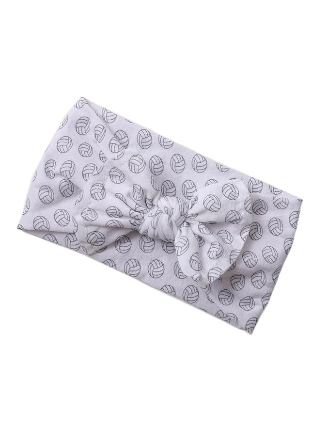BBTDIN Baby Girls Volleyball Headband Turban Baby Volleyball Hair Band Bowknot Baby Volleyball Hair Bow BTB11 (A-White, Free Size)