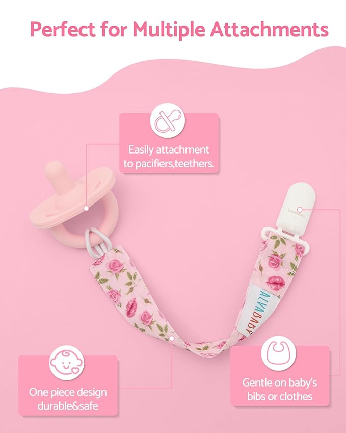 ALVABABY Pacifier Clips 8 Pack Pacifier Binky Paci Holder Leashes for Baby Teethers 8DP12