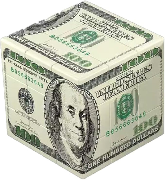 Dollar Cube 3x3 Magic Cube US Dollar Bill Speed Cube Puzzle Toy (1 Dollar)