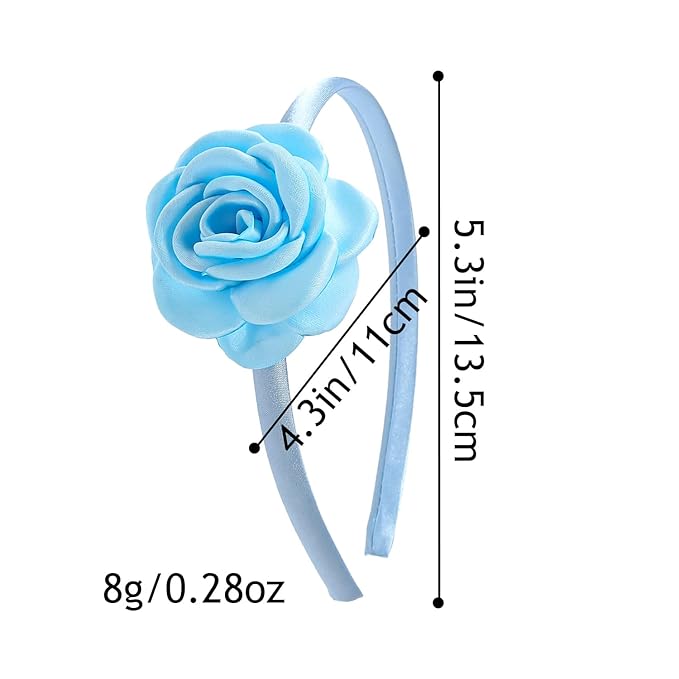 10pcs/set Fabric Rose Flower Headbands for Toddler Girls Floral Hairband Hoops Multiple Colors Flower Hair Accessories for Kids Teens