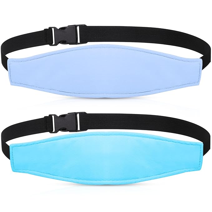 HESTYA 2 Pcs Carseat Head Support Toddler, Stroller Seat Headrest for Sleeping Traveling, Neck Relief Headband Strap for Kids Children Toddler Infant(Fresh)