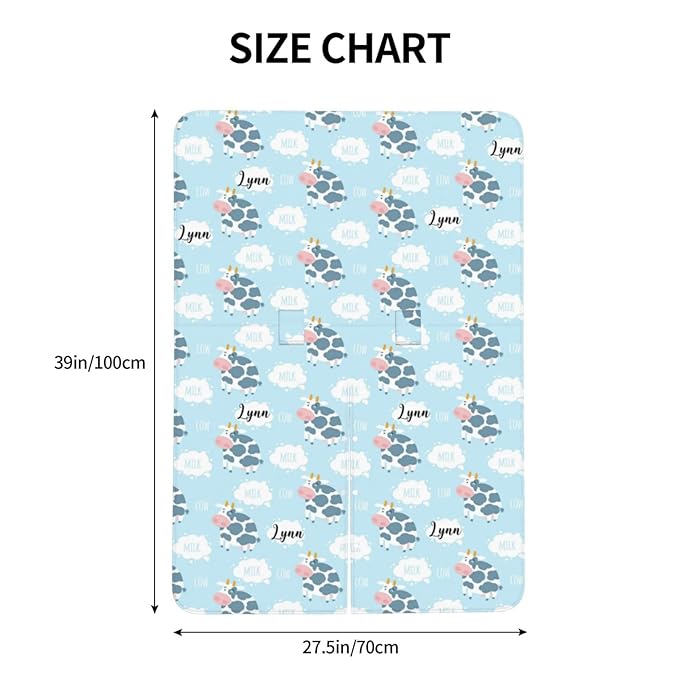 Personalized Cute Cow Milk Baby Car Seat Canopy for Babies with Name, Custom Car Seat Covers for Boys Girls, Peekaboo Opening Minky Nursing Breastfeeding Cover Infant Stroller Canopies for Newborn